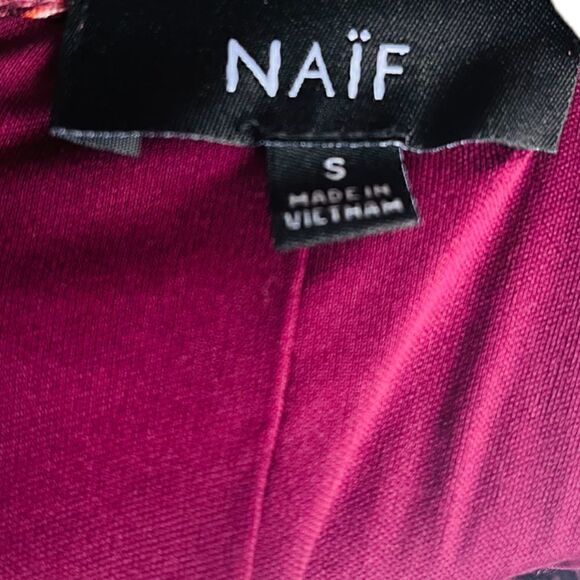 NAÏF COLD Shoulder 3/4 Length Sleeve Lined Dress Size Small - Picture 4 of 7